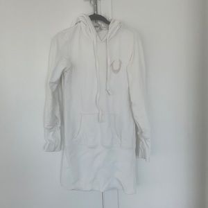 True religion sweater hoodie dress white and cream